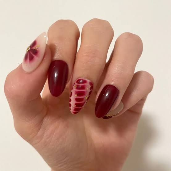 Red Floral Almond