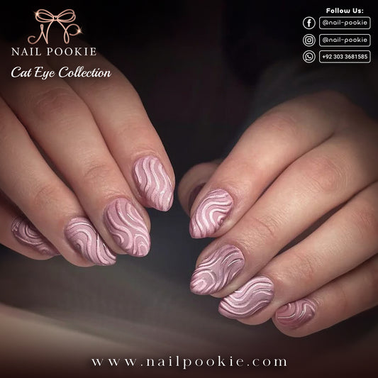 Liquid Rosé | Magnetic Swirl Cat Eye Nail Set