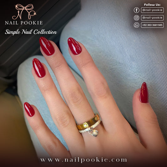Classic Cherry Red Almond Nails | Nail Pookie